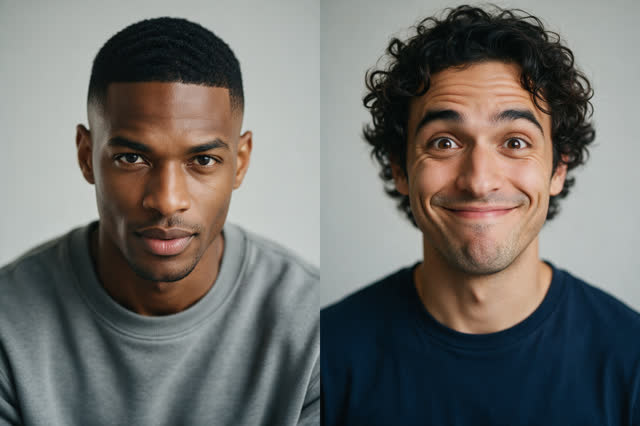 Two friends freestyle about the group project nobody did — Retrato ficticio generado con IA