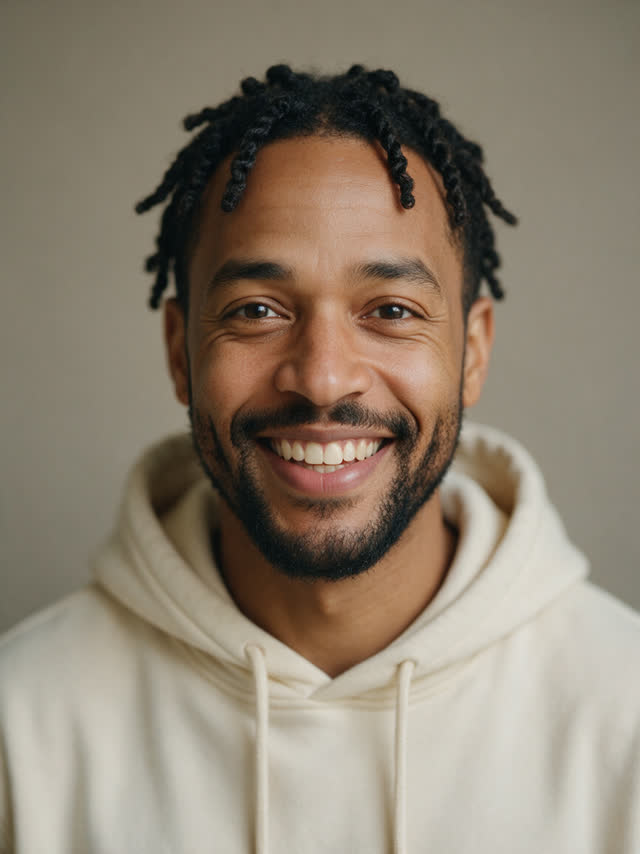 A hype rap for a best friend who just got promoted. — Retrato ficticio generado con IA